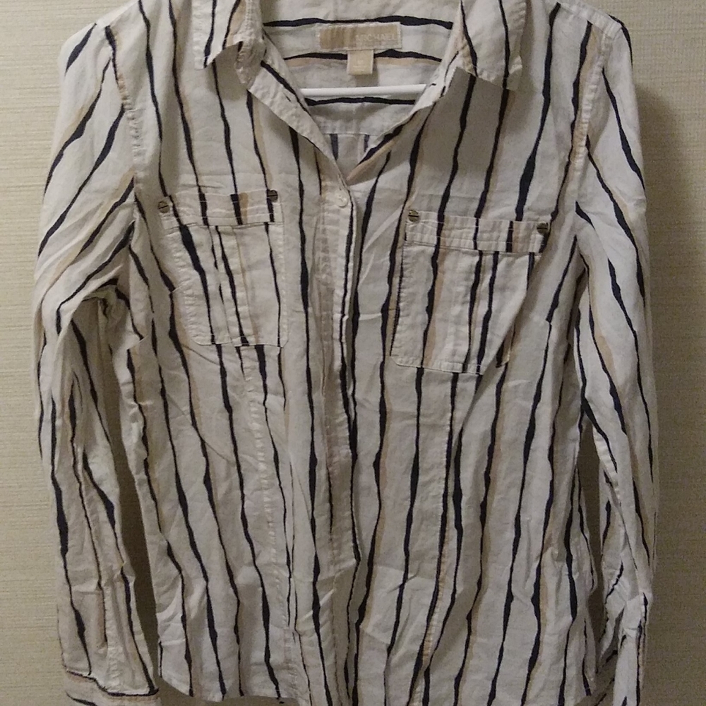 Michael kors striped button down sz M